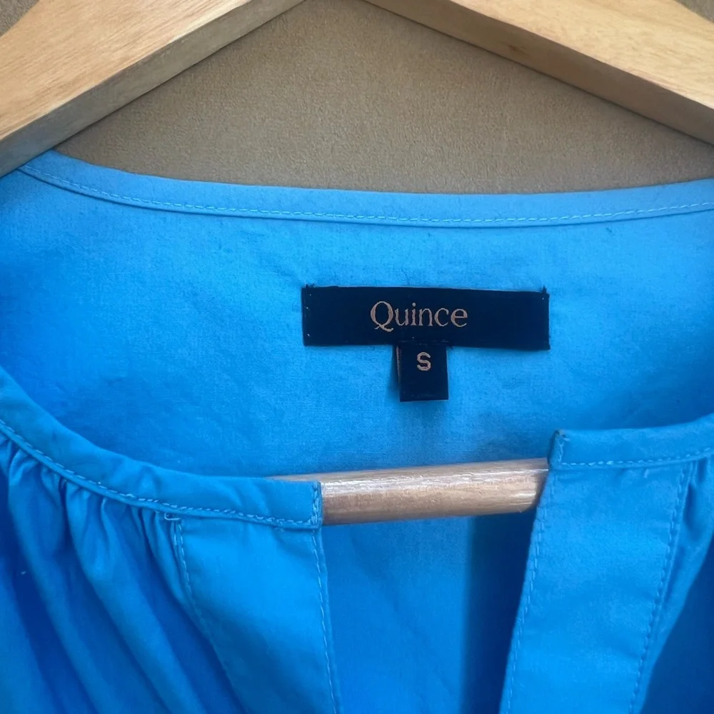 Quince Blue Organic Cotton Short Sleeve Sundress - Picture 6 of 7